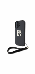 DKNY DKNY DKHCP16SPBSWSK iPhone 16 6.1 černé/černé pevné pouzdro Řemínek na zápěstí Stock Logo
