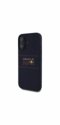 Red Bull Silikonový kryt RBHMP16M24SIHSRV pro iPhone 16 Plus 6.7, tmavě modrý, s horizontálním logem a MagSafe