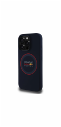 Red Bull Silikonový kryt RBHMP16X24SIILVR pro iPhone 16 Pro Max 6.9, tmavě modrý, s červeným kroužkem MagSafe