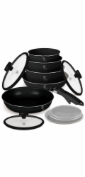 Sada nádobí s titanovým povrchem 12 ks Matte Black Collection BH-8248