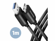 AXAGON BUMM3-AM10AB, SPEED kabel Micro-B USB <-> USB-A, 1m, USB 3.2 Gen 1, 3A, ALU, tpe, černý