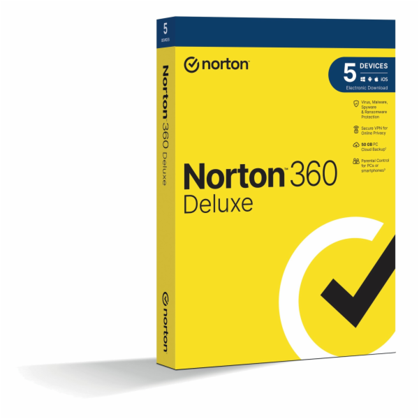 NORTON 360 DELUXE 50GB +VPN 1 uživatel pro 5 zařízení na ...