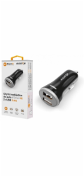 Chytrá nabíječka do auta ALIGATOR 3.4A, 2xUSB, smart IC, černá