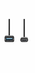 Nedis CCGB61710BK02 - USB 3.0 Kabel | Typ-C Zástrčka - A Zásuvka | 0,15 m | Černá barva