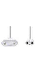NEDIS napájecí kabel 230V pro adaptéry/ přípojný/ Euro zástrčka/ konektor IEC-320-C7/ dvoulinka/ bílý/ bulk/ 2m