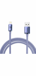 Baseus Crystal Shine kabel USB na Lightning, 2,4A, 2m (fialový)