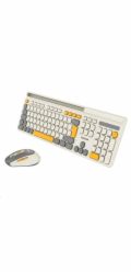 CANYON HSET-W5 bezdrátový SET CS klávesnice + optická myš, 2,4 Ghz, 105 kláves, béžový