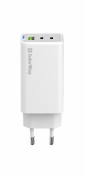 COLORWAY 2x USB-C, 1x USB-A/ síťová nabíječka/ GaN/ PD/ PPS/ 65W/ Včetně 2x kabelů, USB-C-USB-C, USB-C-Lightning/ Bílá
