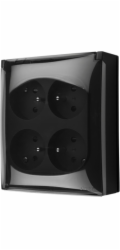 Kontakt-Simon Kontakt - Zásuvka Simon Aquaclick IP44, 4pinová s uzemněním, průhledný kryt černý ACGZ4/49A