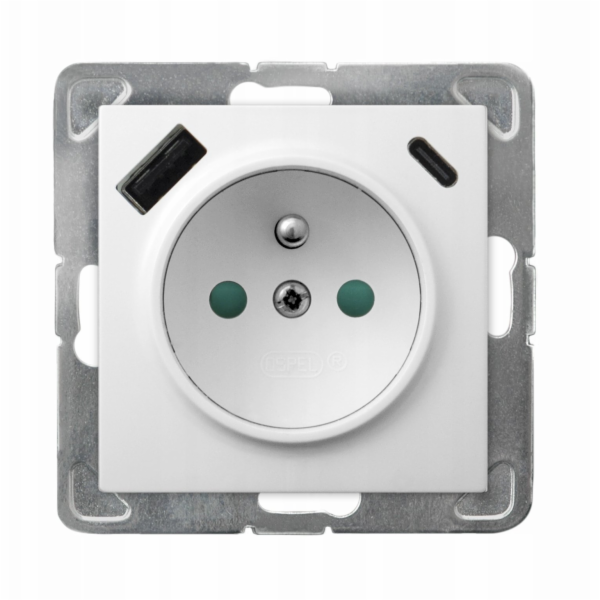 Ospel IMPRESJA Jednoduchá zásuvka s uzemněním a krytkami ...