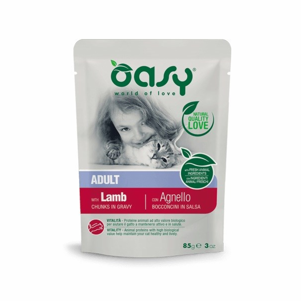OASY Chunks in gravy Lamb - mokré krmivo pro kočky - 85g