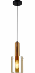 Italux Sardo Jantarová kancelářská závěsná lampa PND-5581-1-BRO+AMB (PND-5581-1-BRO+AMB) - 30530