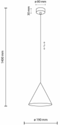 TKKRYWULT Závěsná lampa TK Lighting Cono 10058 1x15W E27 černá