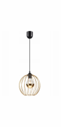 Lamkur Zoya 45139 závěsná lampa moderní loft kovová klec 1x60W E27 zlatá/černá