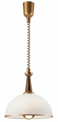 Lamkur Závěsná lampa Chiara 50072 1x60W E27 zlatá/dřevěná