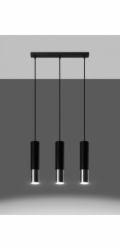 Sollux Závěsná lampa LOOPEZ 3L černá/chrom
