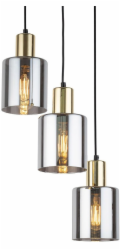 TK Lighting Závěsná lampa Sierra 6663 3x15W E27 zlatá/grafitová