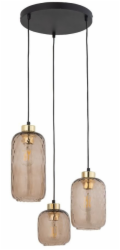 TK Lighting Závěsná lampa Pescara 4576 3x15W E27 jantarová/černá