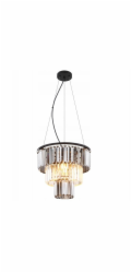 Globe Závěsná lampa GLOBO NAXIS, 3xE27, 40W, 230V, kov, krystaly, černá barva, 40x120cm