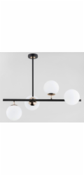 Alfa Závěsná lampa Luro bílá se 4 světly černá/zlatá 63092 Alfa