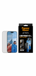 PanzerGlass Privacy - Ochrana obrazovky pro mobilní telefon - ultraširoká velikost s FASTFIT IN-A-BOX - sklo - s bezpecnostním filtrem - pro Apple iPhone 17 Pro