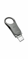 Silicon Power Mobile C80 USB flash drive 128 GB USB Type-A / USB Type-C 3.0 (3.1 Gen 1) Titanium PAMSLPFLD0031