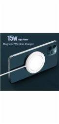 1stCOOL bezdrátová QI nabíječka 15W, přenosná, magnetická, MagSafe kompatibilní, bílá