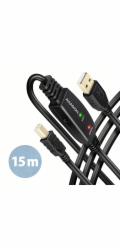 AXAGON ADR-215B, USB 2.0 A-M -> B-M aktivní propojovací / repeater kabel, 15m
