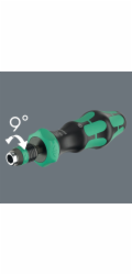 Wera 838 RA-R L Bits-Handhalter mit Ratschenfunktion (schwarz/grün, 1/4, mit Rapidaptor Schnellwechselfutter)