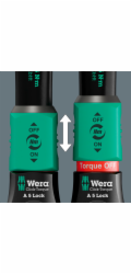 Wera Drehmomentschlüssel mit Umschaltknarre Click-Torque Lock A 5 (schwarz/grün, Abtrieb 1/4, 2,5 bis 25Nm)