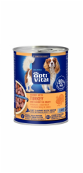 OPTIVITAL Chunks with turkey and carrots in gravy - vlhké krmivo pro psy - 415g