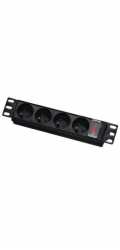 10" rozvodný panel LEXI-Net 4x230V, vypínač, indikátor napětí, kabel 1,8m, 1U