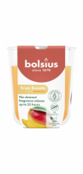 Svicka Bolsius True Scents, mango, 80x73 mm, ve skle