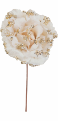 Květ MagicHome Vánoce, růže, krémová, 17 cm, velikost květu: 9 cm