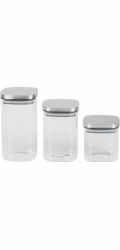 Nádoba MagicHome, sada 3 ks, 800/1100/1500 ml, sklenená, s nerezovým uzáverom