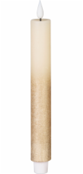 Sviečka MagicHome Vianoce, LED, 2xAAA, jednoduché svietenie, časovač, krémová/zlatá, metalický efekt