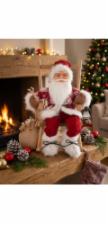MagicHome Vánoční dekorace, Santa, sedící, 46 cm