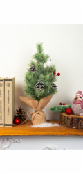 Stromček MagicHome Vianoce Snowy, jedľa v jute, zasnežený, 60 cm