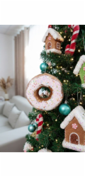 Dekorace MagicHome Christmas Candy Line, donut, hnědá, závěsná, 13 cm