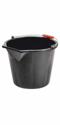 Kbelík ReCycled® STRONG 15 litrů, konstrukce, s výlevkou, extra silný, plastová rukojeť, černý