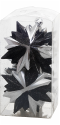 MagicHome vánoční ozdoba, 6 ks, černá - stříbrná, 8x9,5 cm
