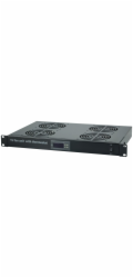19" ventilační jednotka XtendLan, 4 ventilátory, LCD display, termostat, hloubka 350mm, černá