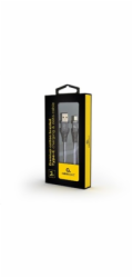 GEMBIRD Kabel USB 2.0 AM na Type-C kabel (AM/CM), 2m, opletený, šedo-bílý, blister, PREMIUM QUALITY