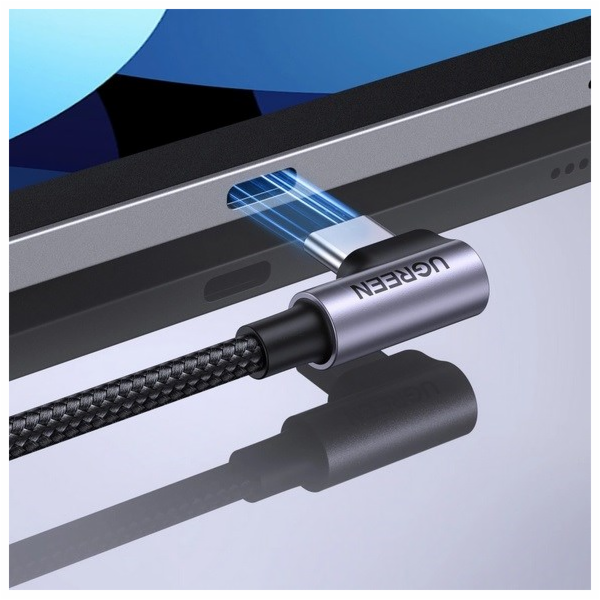 Ugreen kabel USB-C (rovný) / USB-C (úhlový) PD QC 60 W 3 ...