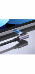 Ugreen kabel USB-C (rovný) / USB-C (úhlový) PD QC 60 W 3 A 0,5 m US255 (šedý)