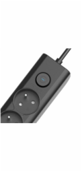 Viking síťová prodlužovací zásuvka YC53, 5x AC 230V, 1x USB-A, 2x USB-C, délka 1,5 m, černá