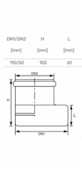 Přechod pro vnitřní kanalizaci Magnaplast Skolan, 58 x 110 mm
