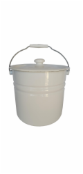Smaltovaný kbelík se dvěma víky, 12 l, bílý