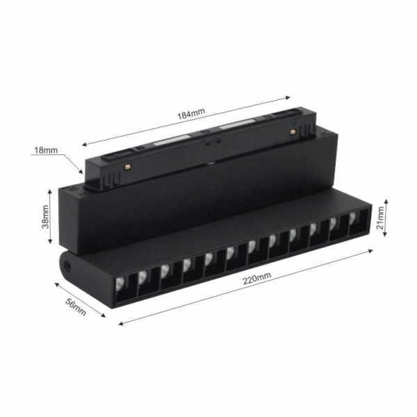 Lampa modulovaná magnetická, 12 W, LED, 3000 - 6000 °K