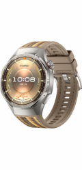 Huawei Watch GT 6 Pro (Atum-B29W) (schwarz, Titangehäuse, braunes Nylonarmband)